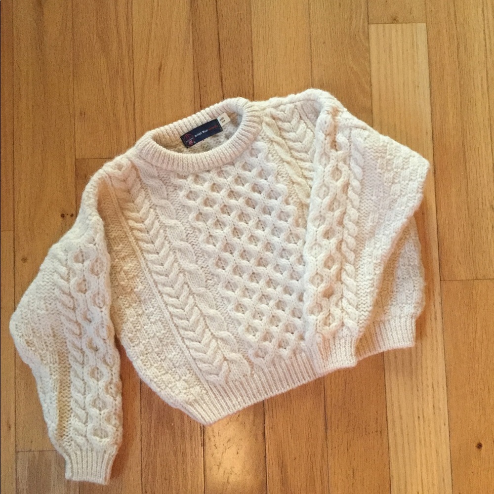 Irish cream cableknit sweater child size